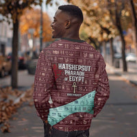 Hatshepsut Sweatshirt with Pharaoh Bust Illustration, Female Pharaoh Title and Egyptian Hieroglyph - Wonder Print Shop