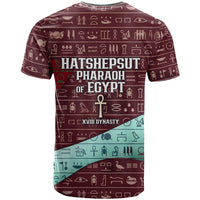 Hatshepsut T shirt with Pharaoh Bust Illustration, Female Pharaoh Title and Egyptian Hieroglyph - Wonder Print Shop