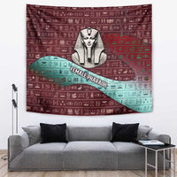 Hatshepsut Tapestry with Pharaoh Bust Illustration, Female Pharaoh Title and Egyptian Hieroglyph - Wonder Print Shop