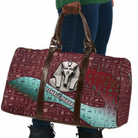 Hatshepsut Travel Bag with Pharaoh Bust Illustration, Female Pharaoh Title and Egyptian Hieroglyph - Wonder Print Shop