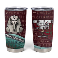 Hatshepsut Tumbler Cup with Pharaoh Bust Illustration, Female Pharaoh Title and Egyptian Hieroglyph - Wonder Print Shop