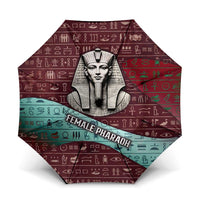 Hatshepsut Umbrella with Pharaoh Bust Illustration, Female Pharaoh Title and Egyptian Hieroglyph - Wonder Print Shop