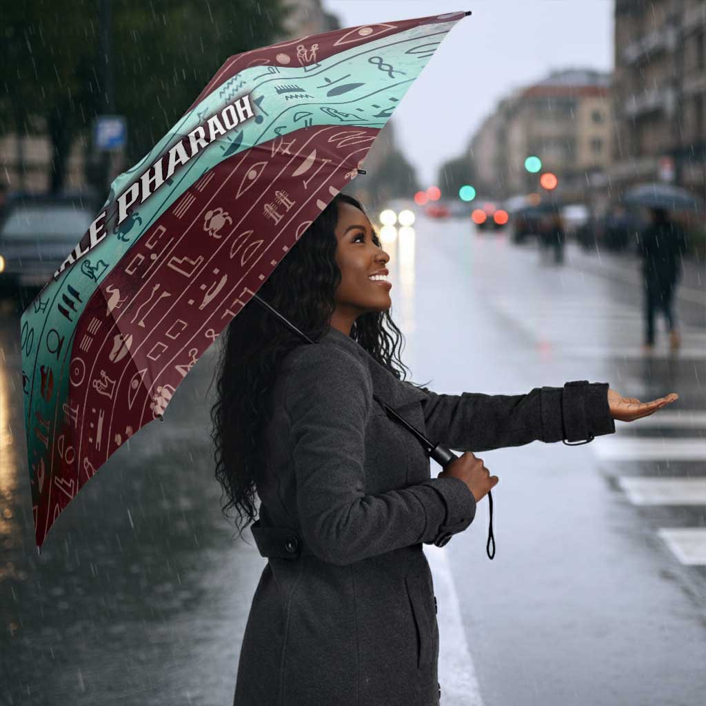 Hatshepsut Umbrella with Pharaoh Bust Illustration, Female Pharaoh Title and Egyptian Hieroglyph - Wonder Print Shop