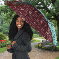 Hatshepsut Umbrella with Pharaoh Bust Illustration, Female Pharaoh Title and Egyptian Hieroglyph - Wonder Print Shop