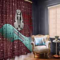 Hatshepsut Window Curtain with Pharaoh Bust Illustration, Female Pharaoh Title and Egyptian Hieroglyph - Wonder Print Shop