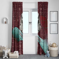 Hatshepsut Window Curtain with Pharaoh Bust Illustration, Female Pharaoh Title and Egyptian Hieroglyph - Wonder Print Shop