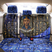 Hatshepsut Back Car Seat Cover with Queen King Portrait, Temple Illustration and Blue-Gold Hieroglyphic - Wonder Print Shop