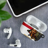 Hatshepsut AirPods Case with Royal Portrait, Pre-Colonial Empires Text and Red-Black Honeycomb - Wonder Print Shop