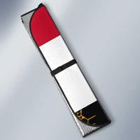Hatshepsut Auto Sun Shade with Royal Portrait, Pre-Colonial Empires Text and Red-Black Honeycomb - Wonder Print Shop