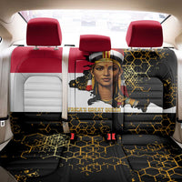 Hatshepsut Back Car Seat Cover with Royal Portrait, Pre-Colonial Empires Text and Red-Black Honeycomb - Wonder Print Shop