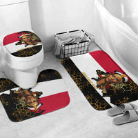 Hatshepsut Bathroom Set with Royal Portrait, Pre-Colonial Empires Text and Red-Black Honeycomb - Wonder Print Shop