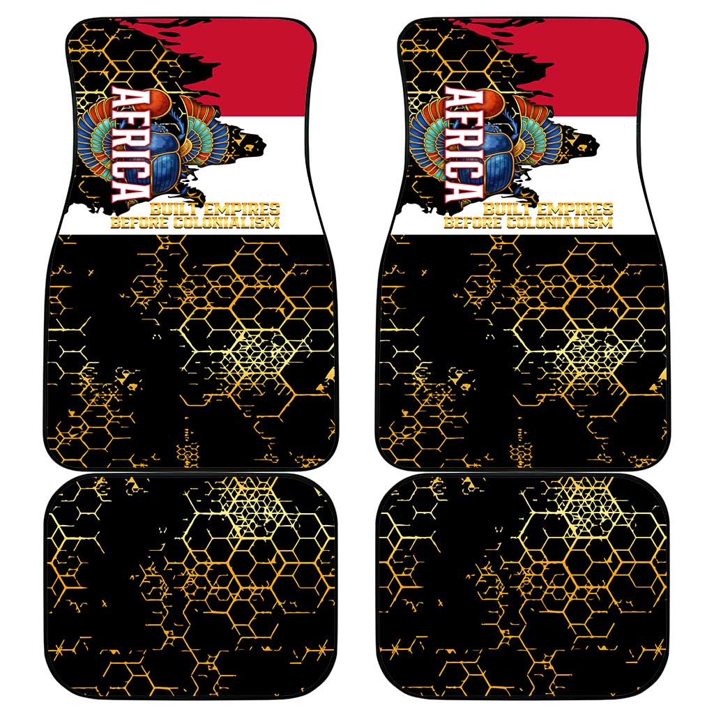 Hatshepsut Car Mats with Royal Portrait, Pre-Colonial Empires Text and Red-Black Honeycomb - Wonder Print Shop