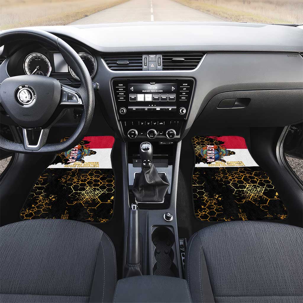 Hatshepsut Car Mats with Royal Portrait, Pre-Colonial Empires Text and Red-Black Honeycomb - Wonder Print Shop