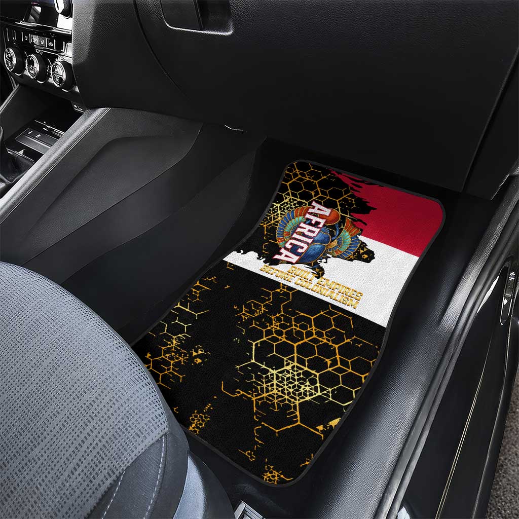 Hatshepsut Car Mats with Royal Portrait, Pre-Colonial Empires Text and Red-Black Honeycomb - Wonder Print Shop