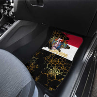 Hatshepsut Car Mats with Royal Portrait, Pre-Colonial Empires Text and Red-Black Honeycomb - Wonder Print Shop