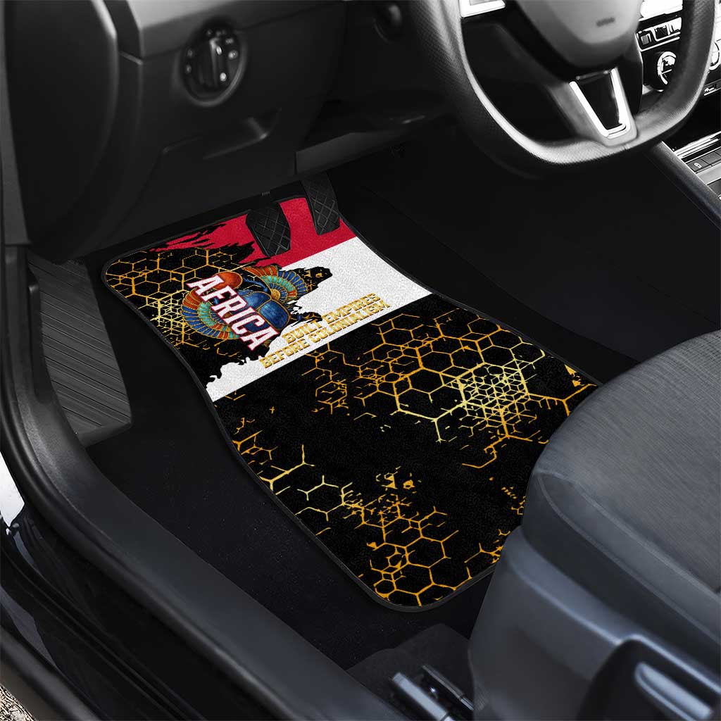 Hatshepsut Car Mats with Royal Portrait, Pre-Colonial Empires Text and Red-Black Honeycomb - Wonder Print Shop