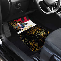 Hatshepsut Car Mats with Royal Portrait, Pre-Colonial Empires Text and Red-Black Honeycomb - Wonder Print Shop