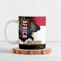 Hatshepsut Ceramic Mug with Royal Portrait, Pre-Colonial Empires Text and Red-Black Honeycomb - Wonder Print Shop