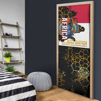 Hatshepsut Door Cover with Royal Portrait, Pre-Colonial Empires Text and Red-Black Honeycomb - Wonder Print Shop