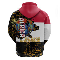 Hatshepsut Hoodie with Royal Portrait, Pre-Colonial Empires Text and Red-Black Honeycomb - Wonder Print Shop