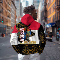 Hatshepsut Hoodie with Royal Portrait, Pre-Colonial Empires Text and Red-Black Honeycomb - Wonder Print Shop