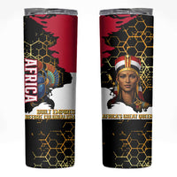 Hatshepsut Skinny Tumbler with Royal Portrait, Pre-Colonial Empires Text and Red-Black Honeycomb - Wonder Print Shop
