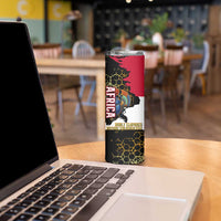 Hatshepsut Skinny Tumbler with Royal Portrait, Pre-Colonial Empires Text and Red-Black Honeycomb - Wonder Print Shop