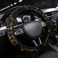 Hatshepsut Steering Wheel Cover with Royal Portrait, Pre-Colonial Empires Text and Red-Black Honeycomb - Wonder Print Shop