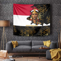 Hatshepsut Tapestry with Royal Portrait, Pre-Colonial Empires Text and Red-Black Honeycomb - Wonder Print Shop