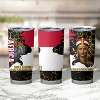 Hatshepsut Tumbler Cup with Royal Portrait, Pre-Colonial Empires Text and Red-Black Honeycomb - Wonder Print Shop