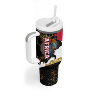 Hatshepsut Tumbler With Handle with Royal Portrait, Pre-Colonial Empires Text and Red-Black Honeycomb - Wonder Print Shop