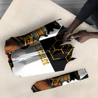 Hatshepsut Umbrella with Royal Portrait, Pre-Colonial Empires Text and Red-Black Honeycomb - Wonder Print Shop