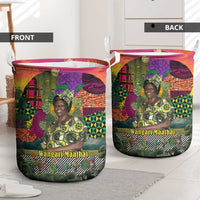 Wangari Maathai Laundry Basket Colorful Nature-Inspired Design Empowerment Quote African Print Environmental - Wonder Print Shop