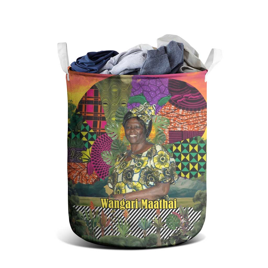 Wangari Maathai Laundry Basket Colorful Nature-Inspired Design Empowerment Quote African Print Environmental - Wonder Print Shop