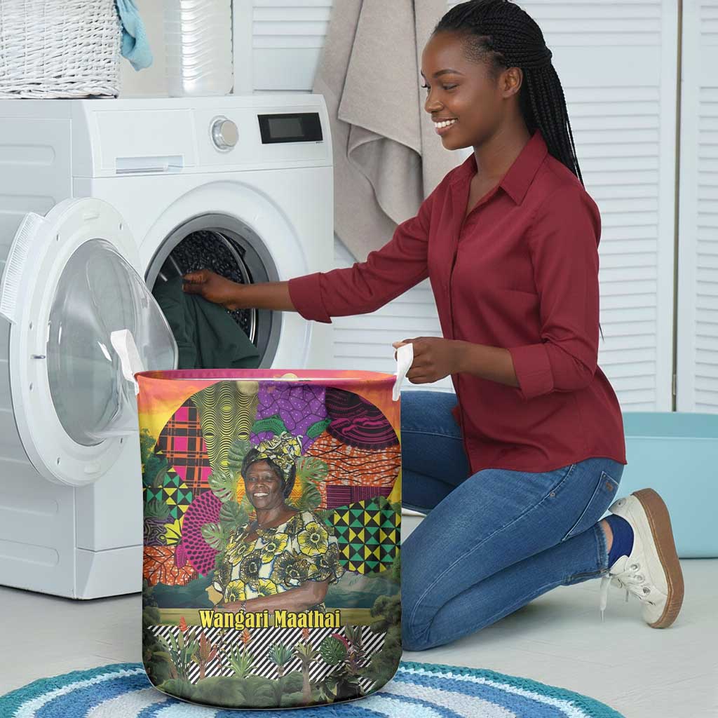 Wangari Maathai Laundry Basket Colorful Nature-Inspired Design Empowerment Quote African Print Environmental - Wonder Print Shop