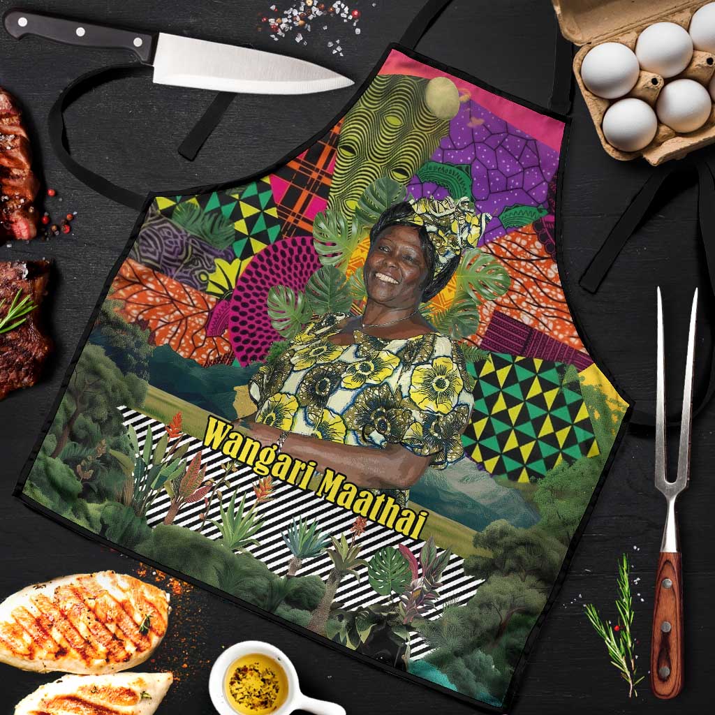 Wangari Maathai Apron Colorful Nature-Inspired Design Empowerment Quote African Print Environmental - Wonder Print Shop
