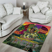 Wangari Maathai Area Rug Colorful Nature-Inspired Design Empowerment Quote African Print Environmental - Wonder Print Shop