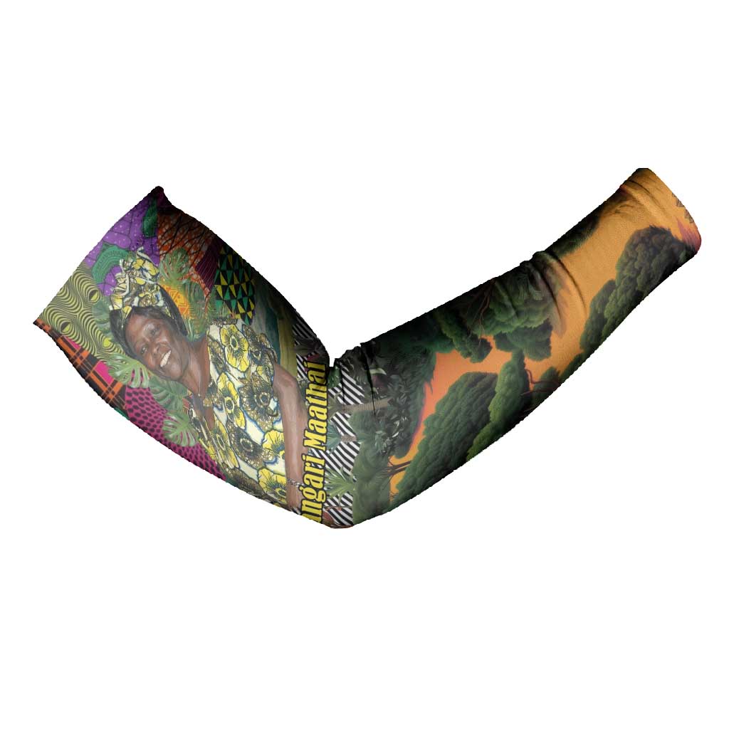 Wangari Maathai Arm Sleeves Colorful Nature-Inspired Design Empowerment Quote African Print Environmental - Wonder Print Shop