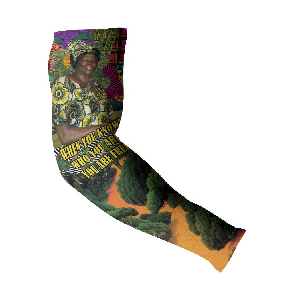 Wangari Maathai Arm Sleeves Colorful Nature-Inspired Design Empowerment Quote African Print Environmental - Wonder Print Shop