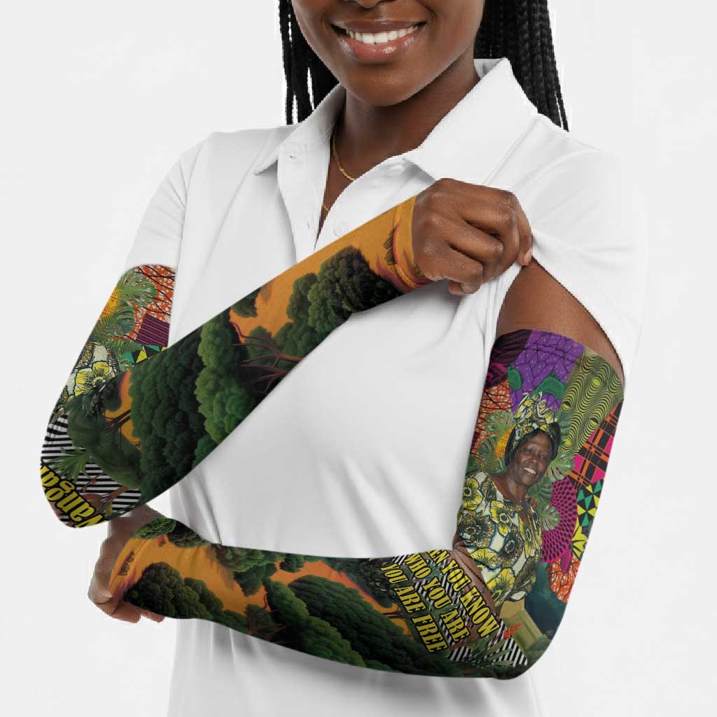 Wangari Maathai Arm Sleeves Colorful Nature-Inspired Design Empowerment Quote African Print Environmental - Wonder Print Shop
