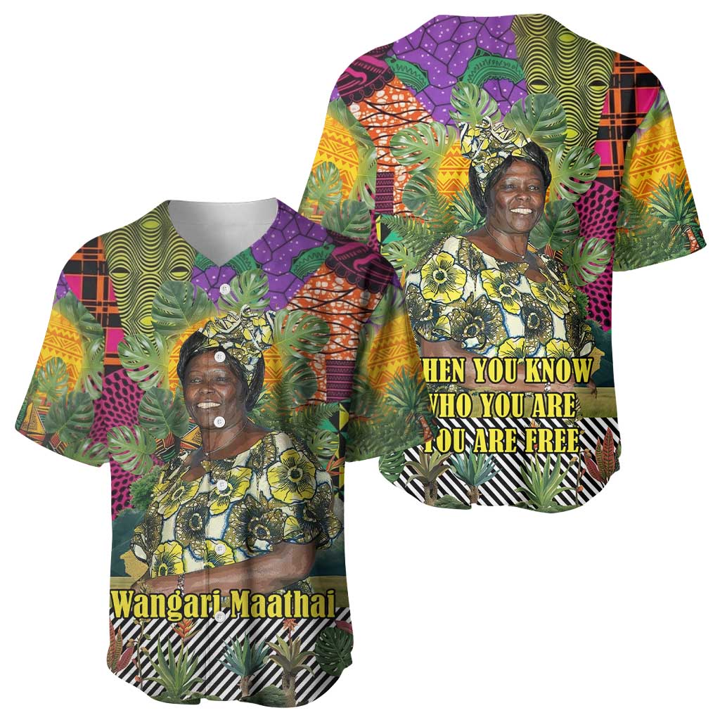 Wangari Maathai Baseball Jersey Colorful Nature-Inspired Design Empowerment Quote African Print Environmental - Wonder Print Shop