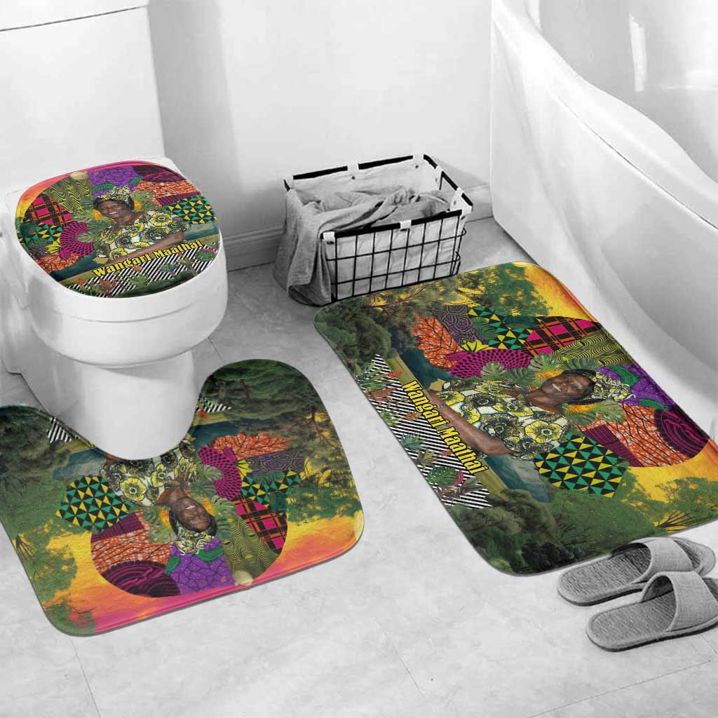 Wangari Maathai Bathroom Set Colorful Nature-Inspired Design Empowerment Quote African Print Environmental - Wonder Print Shop