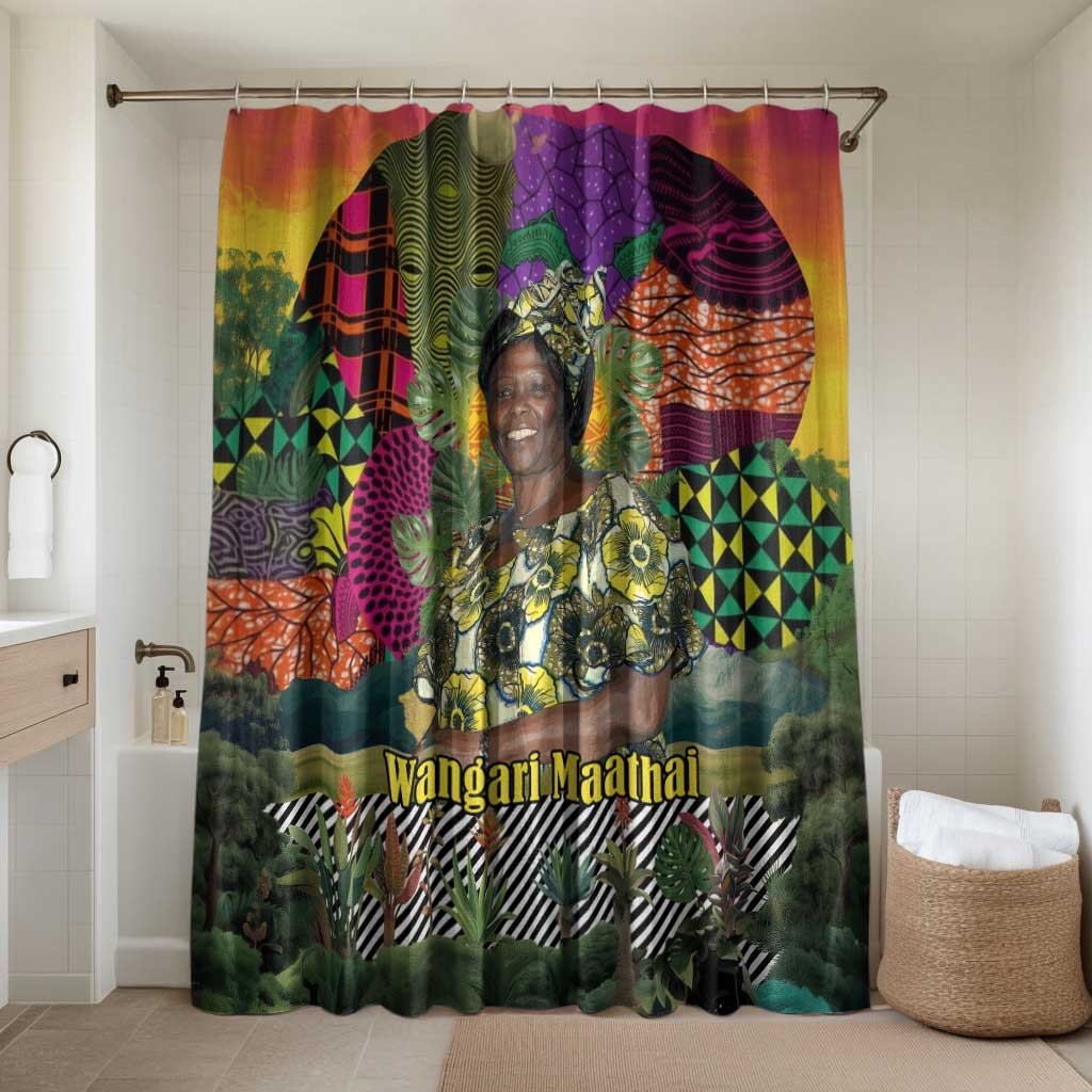 Wangari Maathai Bathroom Set Colorful Nature-Inspired Design Empowerment Quote African Print Environmental - Wonder Print Shop