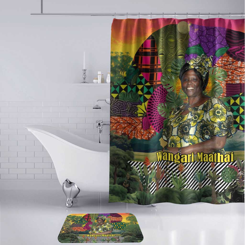 Wangari Maathai Bathroom Set Colorful Nature-Inspired Design Empowerment Quote African Print Environmental - Wonder Print Shop