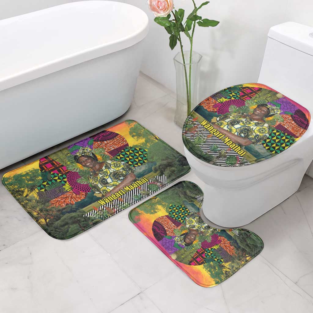 Wangari Maathai Bathroom Set Colorful Nature-Inspired Design Empowerment Quote African Print Environmental - Wonder Print Shop