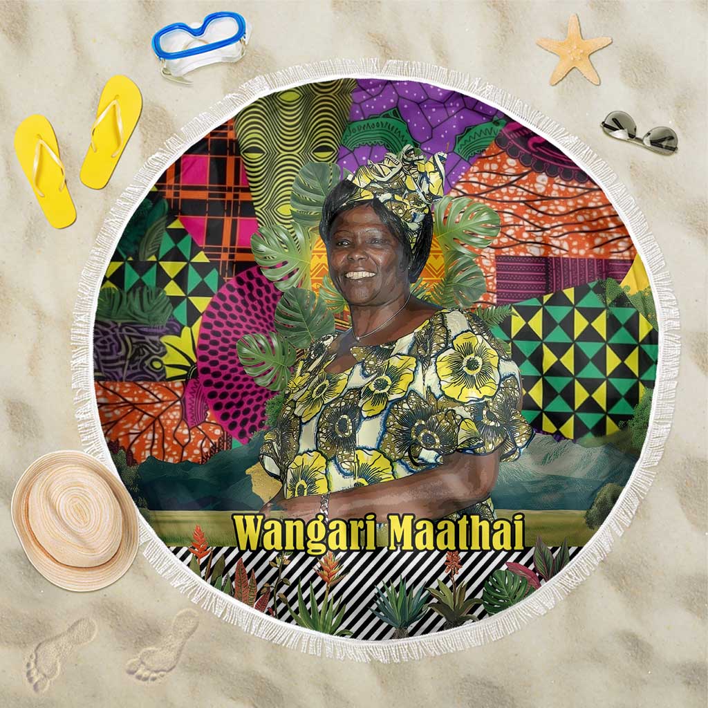 Wangari Maathai Beach Blanket Colorful Nature-Inspired Design Empowerment Quote African Print Environmental - Wonder Print Shop