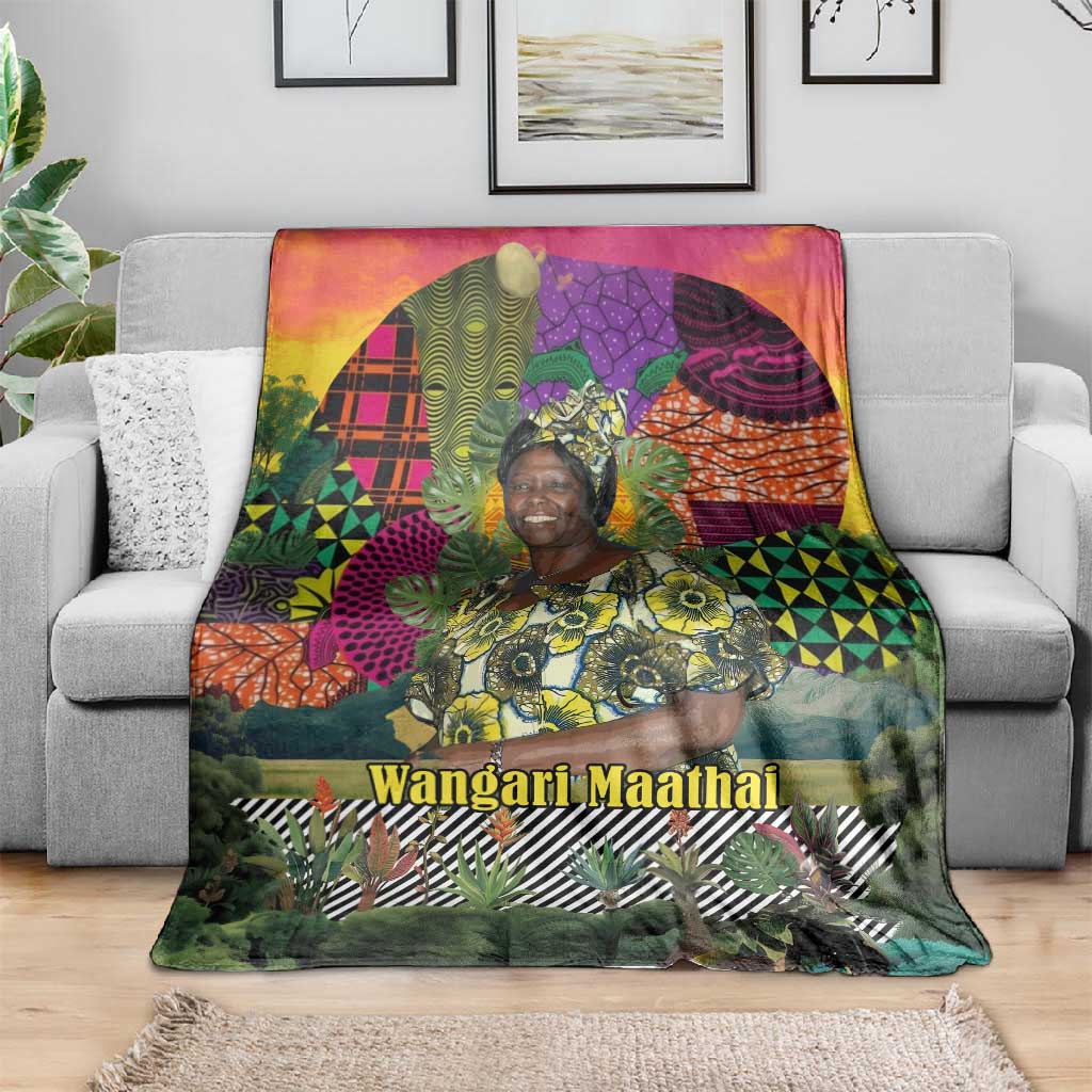 Wangari Maathai Blanket Colorful Nature-Inspired Design Empowerment Quote African Print Environmental - Wonder Print Shop