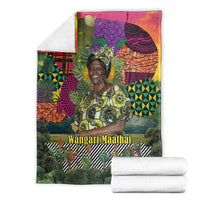 Wangari Maathai Blanket Colorful Nature-Inspired Design Empowerment Quote African Print Environmental - Wonder Print Shop