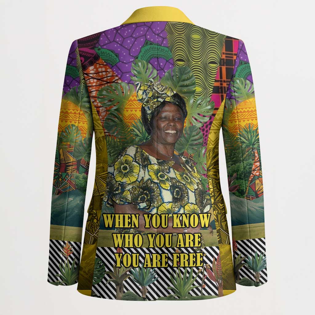 Wangari Maathai Blazer Colorful Nature-Inspired Design Empowerment Quote African Print Environmental - Wonder Print Shop