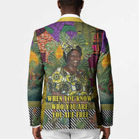 Wangari Maathai Blazer Colorful Nature-Inspired Design Empowerment Quote African Print Environmental - Wonder Print Shop